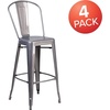 image:imageFlash Furniture 30 High Clear Coated Indoor Barstool with BackSet of 4