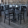 image:imageFlash Furniture 30 Round Black Laminate Table Set with XBase and 4 Ladder Back Metal Barstools  Black Vinyl SeatBlack