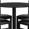 image:imageFlash Furniture 30 Round Black Laminate Table Set with XBase and 4 Ladder Back Metal Barstools  Black Vinyl SeatBlack