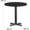 image:imageFlash Furniture 30 Round Black Laminate Table Set with XBase and 4 Ladder Back Metal Barstools  Black Vinyl SeatBlack