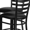 image:imageFlash Furniture 30 Round Black Laminate Table Set with XBase and 4 Ladder Back Metal Barstools  Black Vinyl SeatBlack