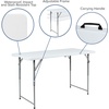 image:imageFlash Furniture 4Foot Height Adjustable BiFold Granite White Plastic Folding TableEasyFold