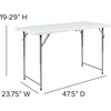 image:imageFlash Furniture 4Foot Height Adjustable BiFold Granite White Plastic Folding TableEasyFold