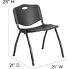 image:imageFlash Furniture 5 Pack HERCULES Series 880 lb Capacity Black Plastic Stack ChairPack of 1
