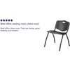 image:imageFlash Furniture 5 Pack HERCULES Series 880 lb Capacity Black Plastic Stack ChairPack of 1