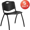image:imageFlash Furniture 5 Pack HERCULES Series 880 lb Capacity Black Plastic Stack ChairSet of 5