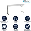 image:imageFlash Furniture 5 ft Plastic Folding Training Table Granite White  Durable Construction Commercial UseSolid
