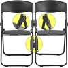 image:imageFlash Furniture 6 Pack HERCULES Series 500 lb Capacity Heavy Duty Black Plastic Folding Chair with Builtin Ganging BracketsBlack