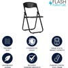 image:imageFlash Furniture 6 Pack HERCULES Series 500 lb Capacity Heavy Duty Black Plastic Folding Chair with Builtin Ganging BracketsBlack