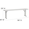 image:imageFlash Furniture 8 Plastic Folding Training and Event Table Rectangular Folding Training Table with 330lb Static Weight Capacity WhiteClassic