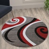 image:imageFlash Furniture Athos Collection Abstract Area Rug  Sculpted HighLow Pile Turquoise Olefin Rug  3 x 10 Area Rug  Jute Backing  Entryway Living Room BedroomRed