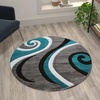 image:imageFlash Furniture Athos Collection Abstract Area Rug  Sculpted HighLow Pile Turquoise Olefin Rug  3 x 10 Area Rug  Jute Backing  Entryway Living Room BedroomTurquoise