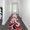 image:imageFlash Furniture Athos Collection Abstract Area Rug  Sculpted HighLow Pile Turquoise Olefin Rug  3 x 10 Area Rug  Jute Backing  Entryway Living Room BedroomRed