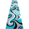 image:imageFlash Furniture Athos Collection Abstract Area Rug  Sculpted HighLow Pile Turquoise Olefin Rug  3 x 10 Area Rug  Jute Backing  Entryway Living Room BedroomTurquoise