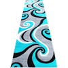 image:imageFlash Furniture Athos Collection Abstract Area Rug  Sculpted HighLow Pile Turquoise Olefin Rug  3 x 10 Area Rug  Jute Backing  Entryway Living Room BedroomTurquoise