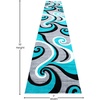 image:imageFlash Furniture Athos Collection Abstract Area Rug  Sculpted HighLow Pile Turquoise Olefin Rug  3 x 10 Area Rug  Jute Backing  Entryway Living Room BedroomTurquoise