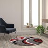 image:imageFlash Furniture Athos Collection Abstract Area Rug  Sculpted HighLow Pile Turquoise Olefin Rug  3 x 10 Area Rug  Jute Backing  Entryway Living Room BedroomRed