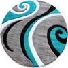 image:imageFlash Furniture Athos Collection Abstract Area Rug  Sculpted HighLow Pile Turquoise Olefin Rug  3 x 10 Area Rug  Jute Backing  Entryway Living Room BedroomTurquoise