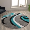 image:imageFlash Furniture Athos Collection Abstract Area Rug  Sculpted HighLow Pile Turquoise Olefin Rug  3 x 10 Area Rug  Jute Backing  Entryway Living Room BedroomTurquoise