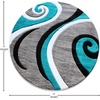 image:imageFlash Furniture Athos Collection Abstract Area Rug  Sculpted HighLow Pile Turquoise Olefin Rug  3 x 10 Area Rug  Jute Backing  Entryway Living Room BedroomTurquoise