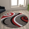 image:imageFlash Furniture Athos Collection Abstract Area Rug  Sculpted HighLow Pile Turquoise Olefin Rug  3 x 10 Area Rug  Jute Backing  Entryway Living Room BedroomRed