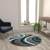 image:imageFlash Furniture Athos Collection Abstract Area Rug  Sculpted HighLow Pile Turquoise Olefin Rug  3 x 10 Area Rug  Jute Backing  Entryway Living Room BedroomTurquoise
