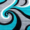 image:imageFlash Furniture Athos Collection Abstract Area Rug  Sculpted HighLow Pile Turquoise Olefin Rug  3 x 10 Area Rug  Jute Backing  Entryway Living Room BedroomTurquoise