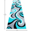 image:imageFlash Furniture Athos Collection Abstract Area Rug  Sculpted HighLow Pile Turquoise Olefin Rug  3 x 10 Area Rug  Jute Backing  Entryway Living Room BedroomTurquoise