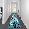 image:imageFlash Furniture Athos Collection Abstract Area Rug  Sculpted HighLow Pile Turquoise Olefin Rug  3 x 10 Area Rug  Jute Backing  Entryway Living Room BedroomTurquoise