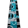 image:imageFlash Furniture Audra Collection Geometric Abstract Area Rug  HighLow Pile Turquoise Olefin Rug  2 x 7 Area Rug  Jute Backing  Entryway Living Room BedroomTurquoise