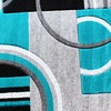 image:imageFlash Furniture Audra Collection Geometric Abstract Area Rug  HighLow Pile Turquoise Olefin Rug  2 x 7 Area Rug  Jute Backing  Entryway Living Room BedroomTurquoise