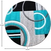 image:imageFlash Furniture Audra Collection Geometric Abstract Area Rug  HighLow Pile Turquoise Olefin Rug  2 x 7 Area Rug  Jute Backing  Entryway Living Room BedroomTurquoise