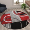 image:imageFlash Furniture Audra Collection Geometric Abstract Area Rug  HighLow Pile Turquoise Olefin Rug  2 x 7 Area Rug  Jute Backing  Entryway Living Room BedroomRed