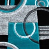 image:imageFlash Furniture Audra Collection Geometric Abstract Area Rug  HighLow Pile Turquoise Olefin Rug  2 x 7 Area Rug  Jute Backing  Entryway Living Room BedroomTurquoise