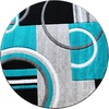 image:imageFlash Furniture Audra Collection Geometric Abstract Area Rug  HighLow Pile Turquoise Olefin Rug  2 x 7 Area Rug  Jute Backing  Entryway Living Room BedroomTurquoise