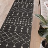 image:imageFlash Furniture Beth Geometric Bohemian Low Pile Rug  2x6  IvoryBlackDark GrayIvory