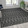 image:imageFlash Furniture Beth Geometric Bohemian Low Pile Rug  2x6  IvoryBlackDark GrayIvory