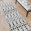 image:imageFlash Furniture Beth Geometric Bohemian Low Pile Rug  2x6  IvoryBlackIvoryBlack