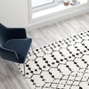 image:imageFlash Furniture Beth Geometric Bohemian Low Pile Rug  2x6  IvoryBlackIvoryBlack