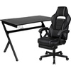 image:imageFlash Furniture Black Gaming Desk and RedBlack Racing Chair Set with Cup Holder Headphone Hook and MonitorSmartphone StandBlack