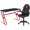 image:imageFlash Furniture Black Gaming Desk and RedBlack Racing Chair Set with Cup Holder Headphone Hook and MonitorSmartphone StandBlack