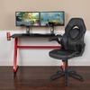 image:imageFlash Furniture Black Gaming Desk and RedBlack Racing Chair Set with Cup Holder Headphone Hook and MonitorSmartphone StandBlack