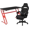 image:imageFlash Furniture Black Gaming Desk and RedBlack Racing Chair Set with Cup Holder Headphone Hook and MonitorSmartphone StandBlack