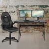 image:imageFlash Furniture Black Gaming Desk and RedBlack Racing Chair Set with Cup Holder Headphone Hook and MonitorSmartphone StandBlack