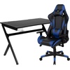 image:imageFlash Furniture Black Gaming Desk and RedBlack Racing Chair Set with Cup Holder Headphone Hook and MonitorSmartphone StandBlue