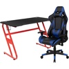 image:imageFlash Furniture Black Gaming Desk and RedBlack Racing Chair Set with Cup Holder Headphone Hook and MonitorSmartphone StandBlue