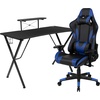 image:imageFlash Furniture Black Gaming Desk and RedBlack Racing Chair Set with Cup Holder Headphone Hook and MonitorSmartphone StandBlue