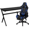 image:imageFlash Furniture Black Gaming Desk and RedBlack Racing Chair Set with Cup Holder Headphone Hook and MonitorSmartphone StandBlue