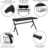 image:imageFlash Furniture Black Gaming Desk and RedBlack Racing Chair Set with Cup Holder Headphone Hook and MonitorSmartphone StandBlue