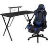 image:imageFlash Furniture Black Gaming Desk and RedBlack Racing Chair Set with Cup Holder Headphone Hook and MonitorSmartphone StandBlue